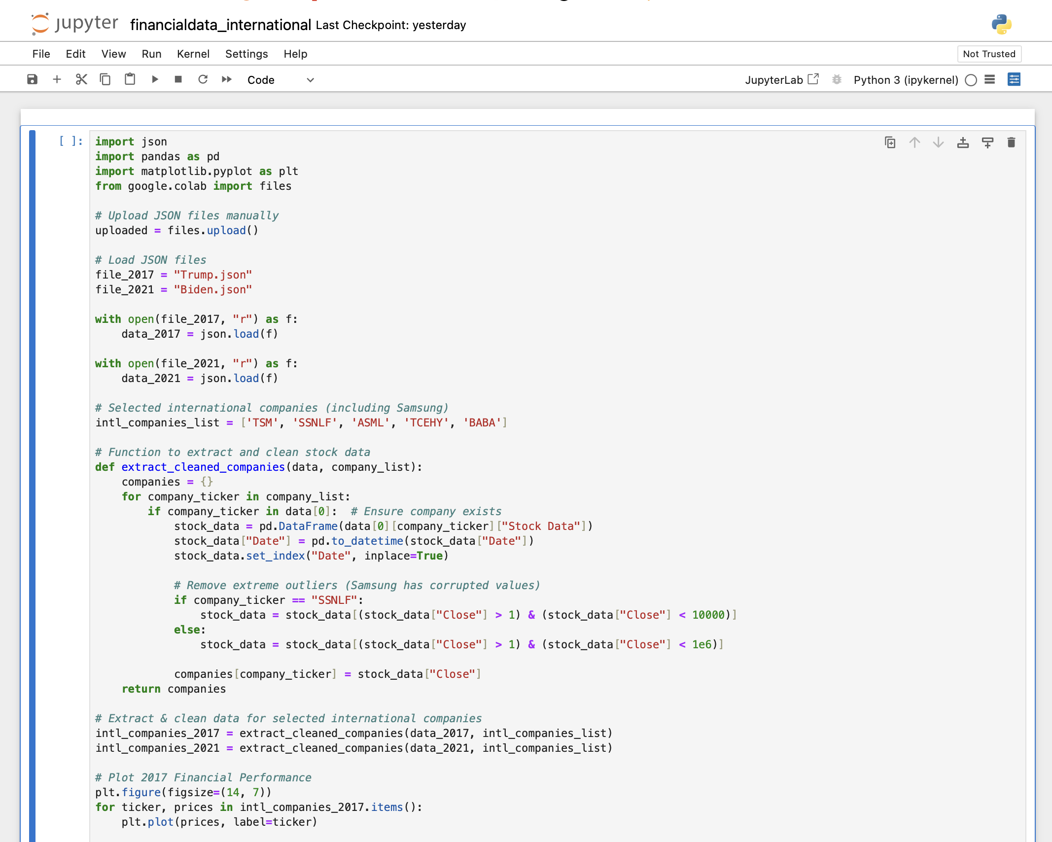 Jupyter Notebook Data Analysis